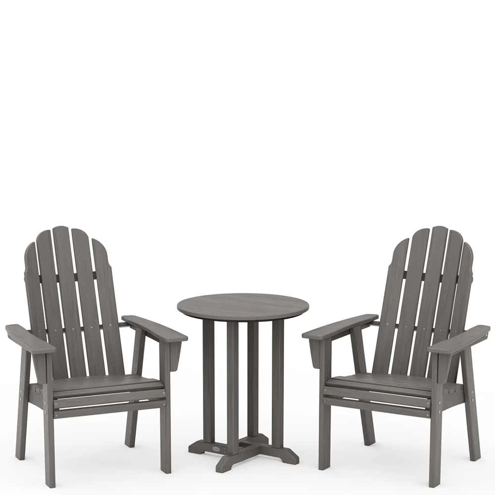 POLYWOOD® Vineyard Adirondack 3-Piece Round Bistro Dining Set - PWS1320-1