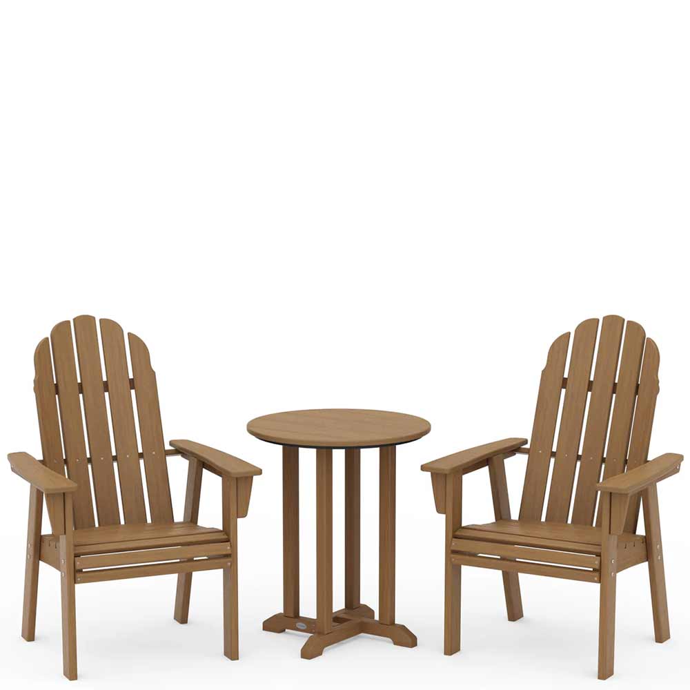 POLYWOOD® Vineyard Adirondack 3-Piece Round Bistro Dining Set - PWS1320-1