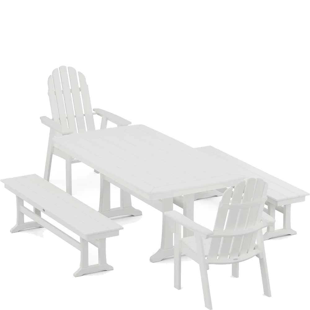 POLYWOOD® Vineyard Adirondack 5-Piece Dining Set with Trestle Legs - PWS1066-1 Dining Set POLYWOOD®
