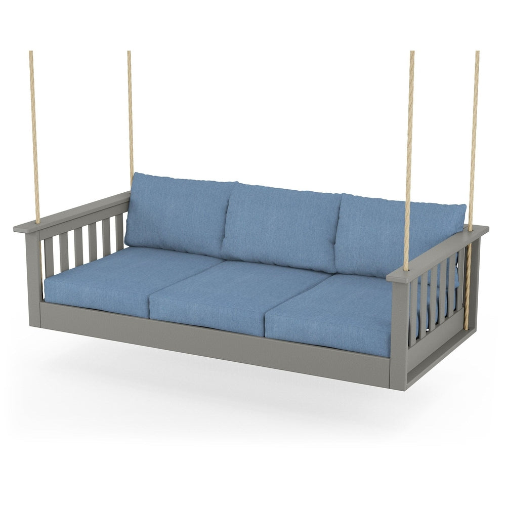 Vineyard Daybed Swing - Slate Grey / Sky Blue