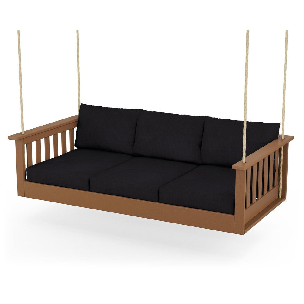 Vineyard Daybed Swing - Teak / Midnight Linen