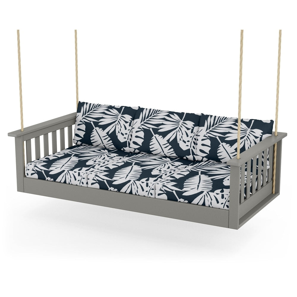 Vineyard Daybed Swing - Slate Grey / Leaf Marine Indigo