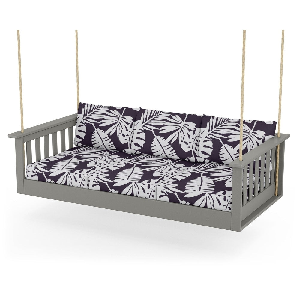 Vineyard Daybed Swing - Slate Grey / Leaf Navy