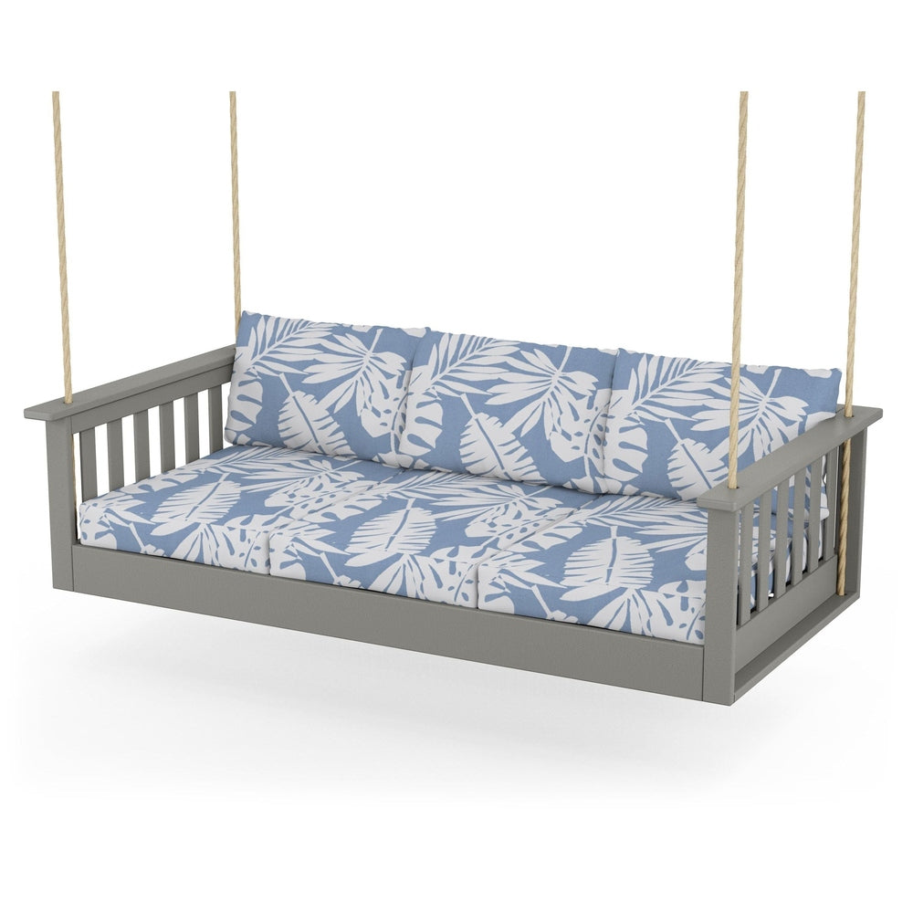 Vineyard Daybed Swing - Slate Grey / Leaf Sky Blue