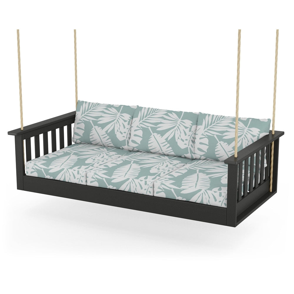 Vineyard Daybed Swing - Black / Leaf Glacier Spa