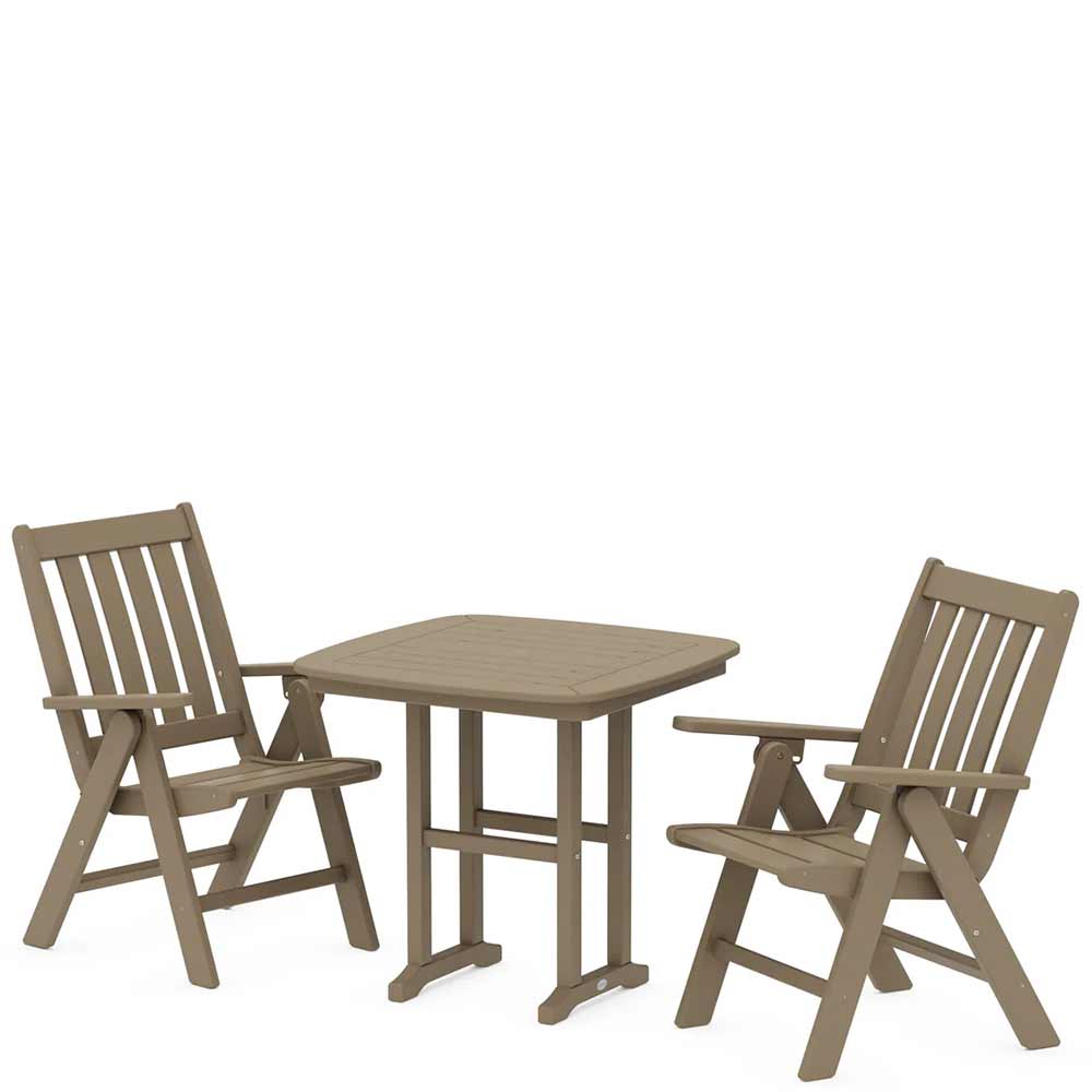 POLYWOOD® Vineyard Folding Chair 3-Piece Dining Set - PWS1231-1