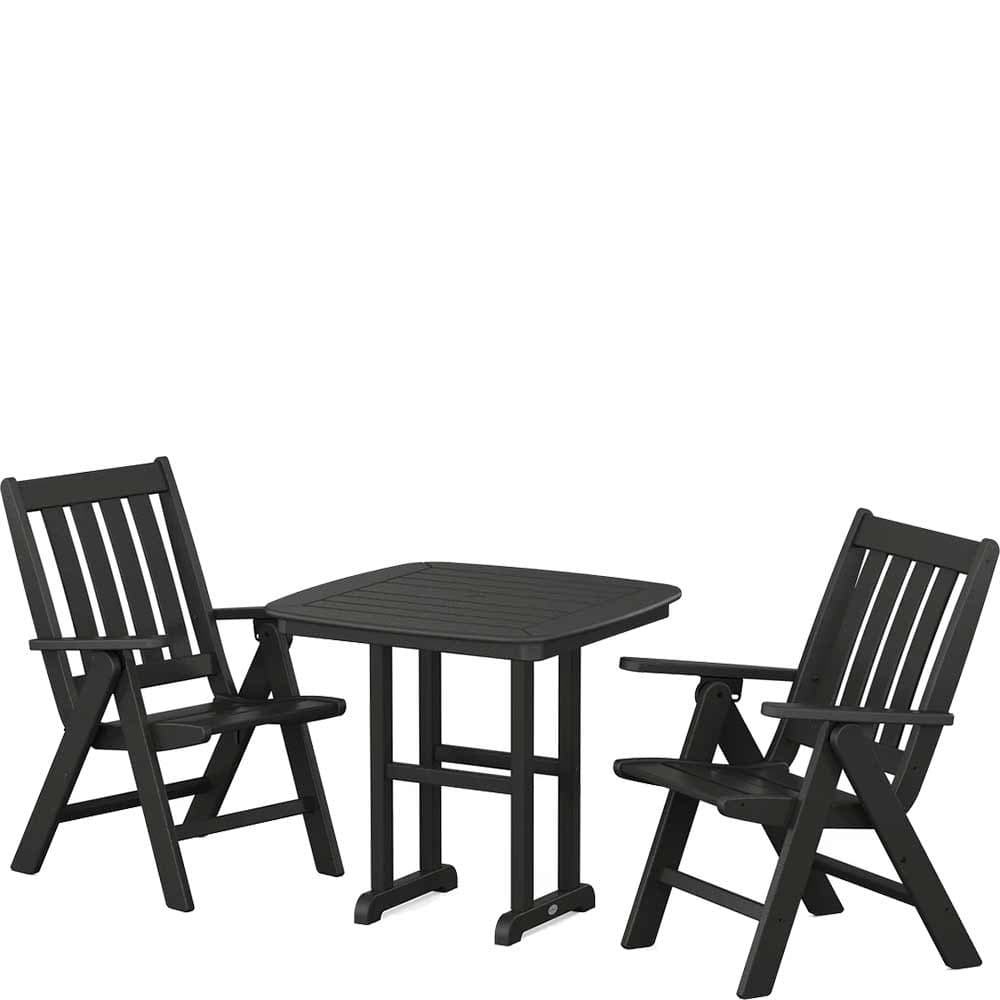 POLYWOOD® Vineyard Folding Chair 3-Piece Dining Set - PWS1231-1 Patio Set POLYWOOD®