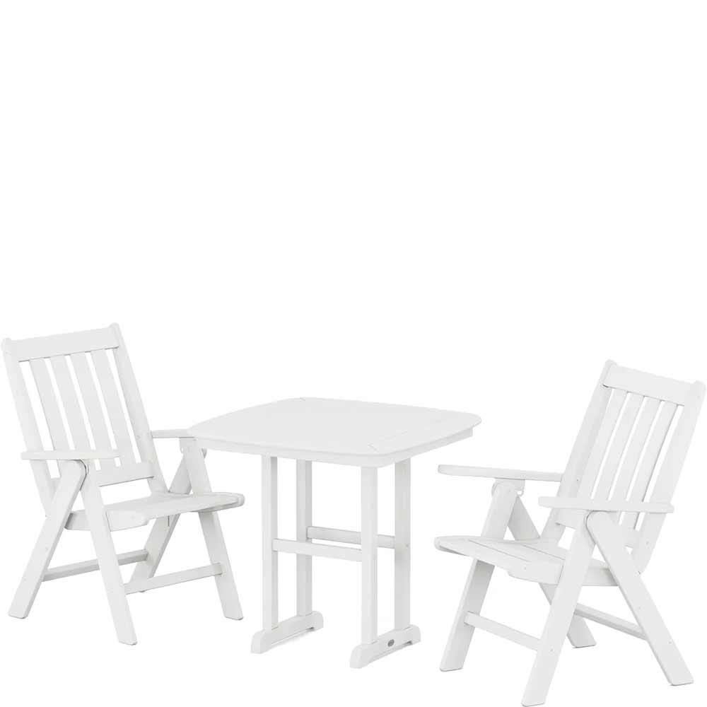 POLYWOOD® Vineyard Folding Chair 3-Piece Dining Set - PWS1231-1 Patio Set POLYWOOD®