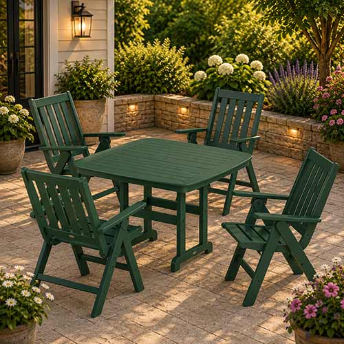 POLYWOOD® Vineyard Folding Chair 5-Piece Dining Set - PWS939-1
