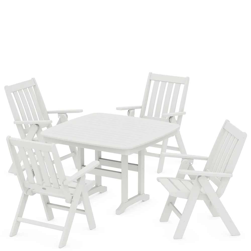 POLYWOOD® Vineyard Folding Chair 5-Piece Dining Set - PWS939-1