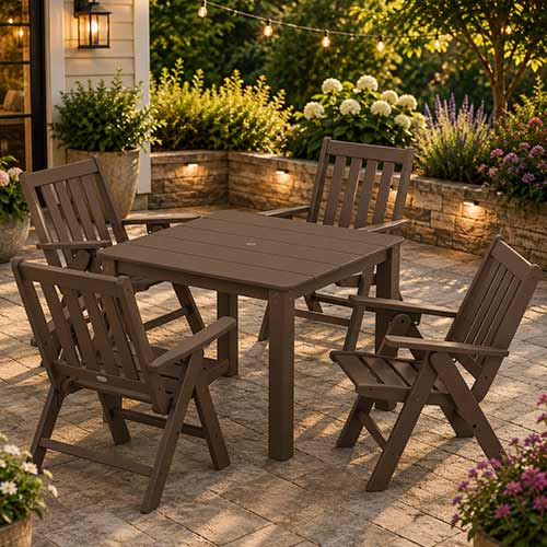 POLYWOOD® Vineyard Folding Chair 5-Piece Parsons Dining Set - PWS2369-1