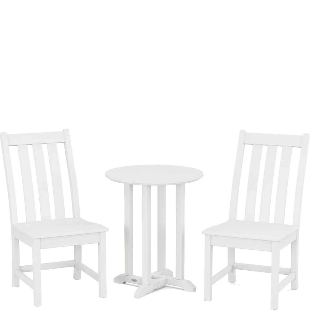 POLYWOOD® Vineyard Side Chair 3-Piece Round Bistro Dining Set - PWS1317-1 Patio Set POLYWOOD®