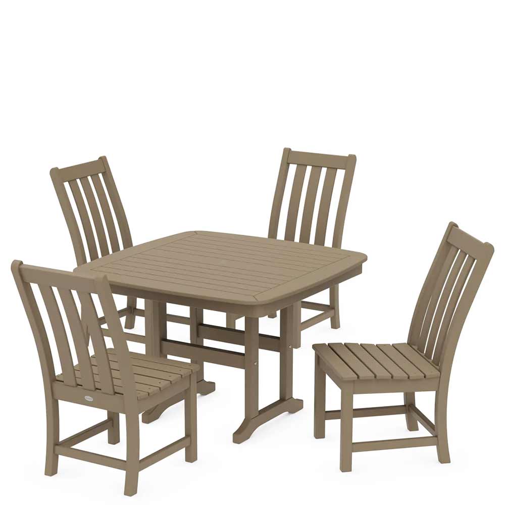POLYWOOD® Vineyard Side Chair 5-Piece Dining Set with Trestle Legs - PWS936-1
