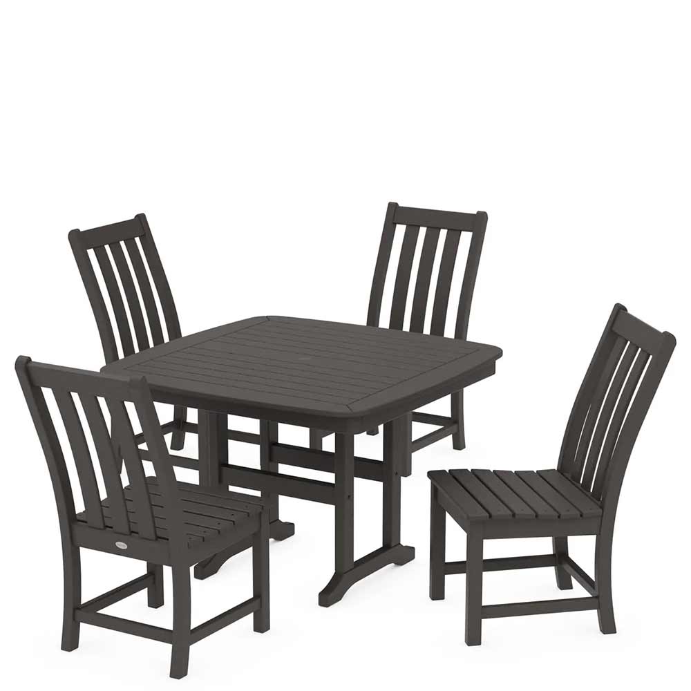 POLYWOOD® Vineyard Side Chair 5-Piece Dining Set with Trestle Legs - PWS936-1