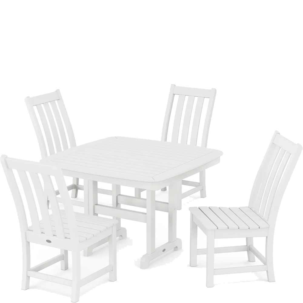 POLYWOOD® Vineyard Side Chair 5-Piece Dining Set with Trestle Legs - PWS936-1 Dining Set POLYWOOD®