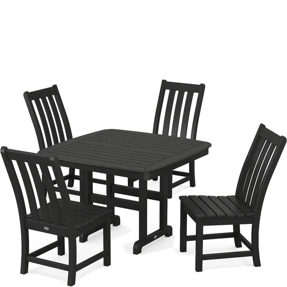 POLYWOOD® Vineyard Side Chair 5-Piece Dining Set with Trestle Legs - PWS936-1 Dining Set POLYWOOD®