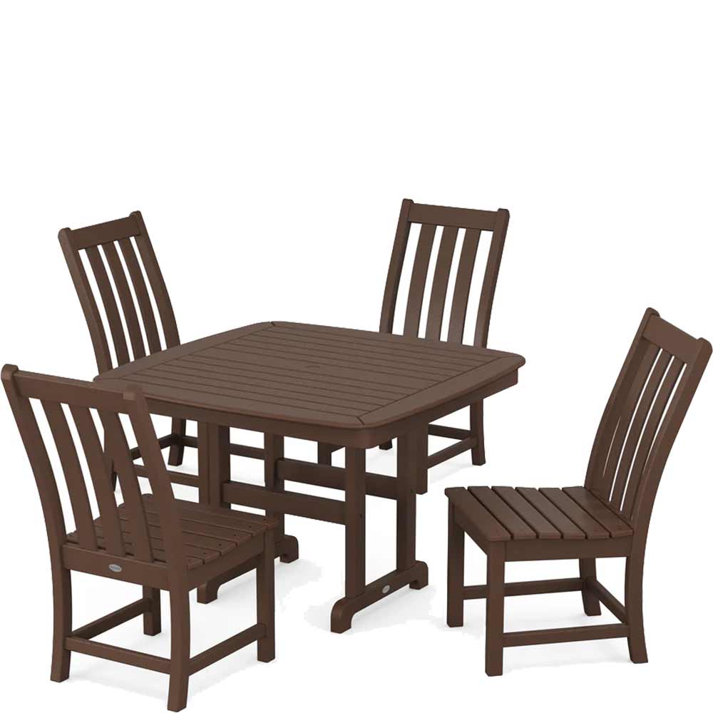POLYWOOD® Vineyard Side Chair 5-Piece Dining Set with Trestle Legs - PWS936-1 Dining Set POLYWOOD®