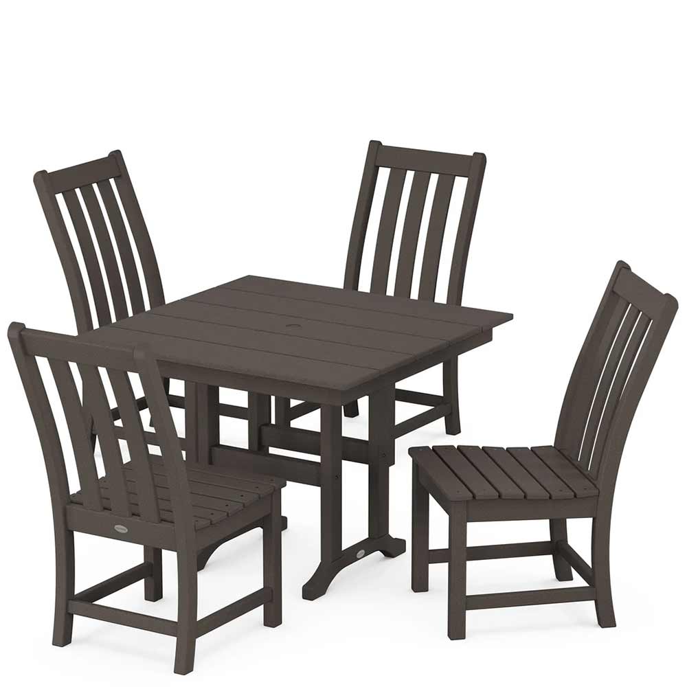 POLYWOOD® Vineyard Side Chair 5-Piece Farmhouse Dining Set - PWS1164-1