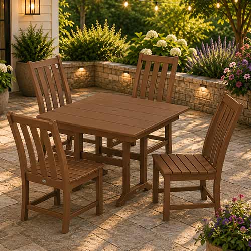 POLYWOOD® Vineyard Side Chair 5-Piece Farmhouse Dining Set - PWS1164-1