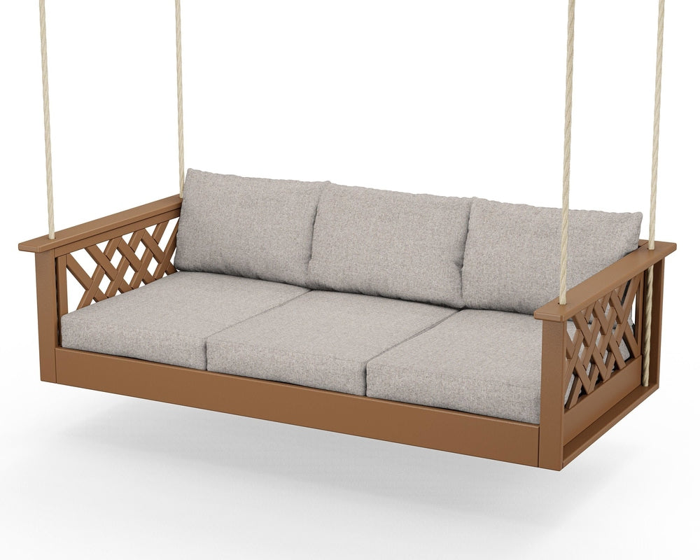 Wovendale Daybed Swing - Teak / Weathered Tweed