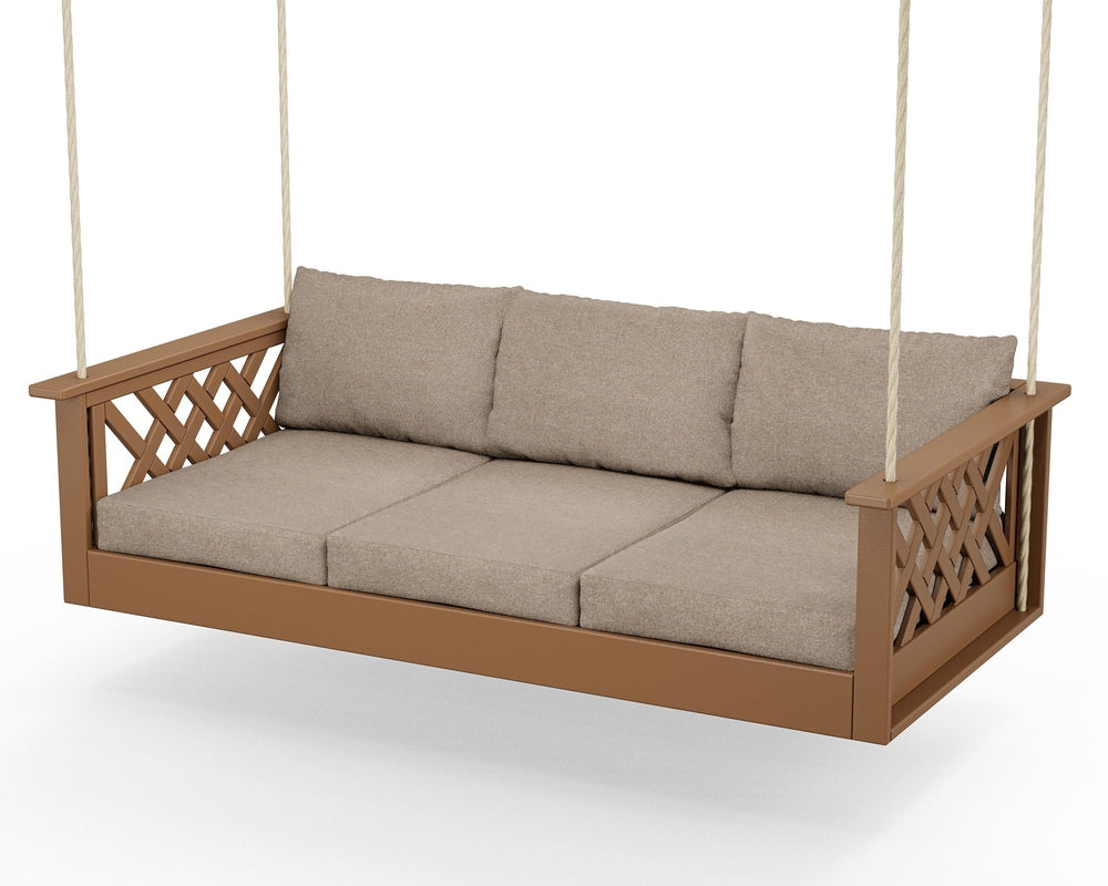 Wovendale Daybed Swing - Teak / Spiced Burlap