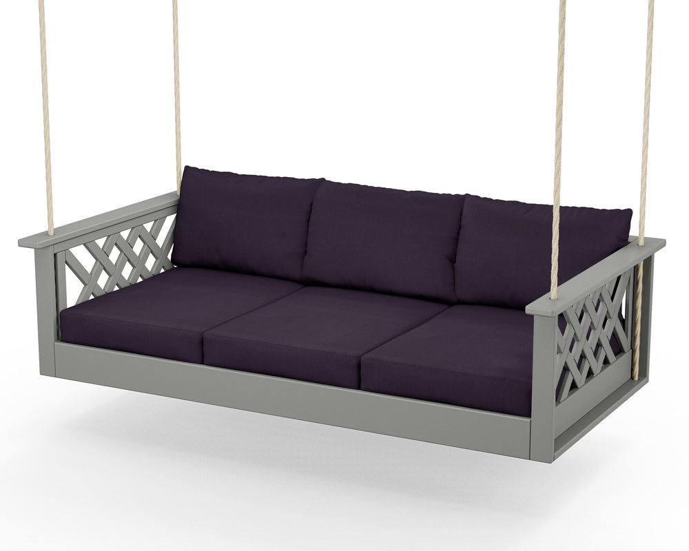 Wovendale Daybed Swing - Slate Grey / Navy Linen