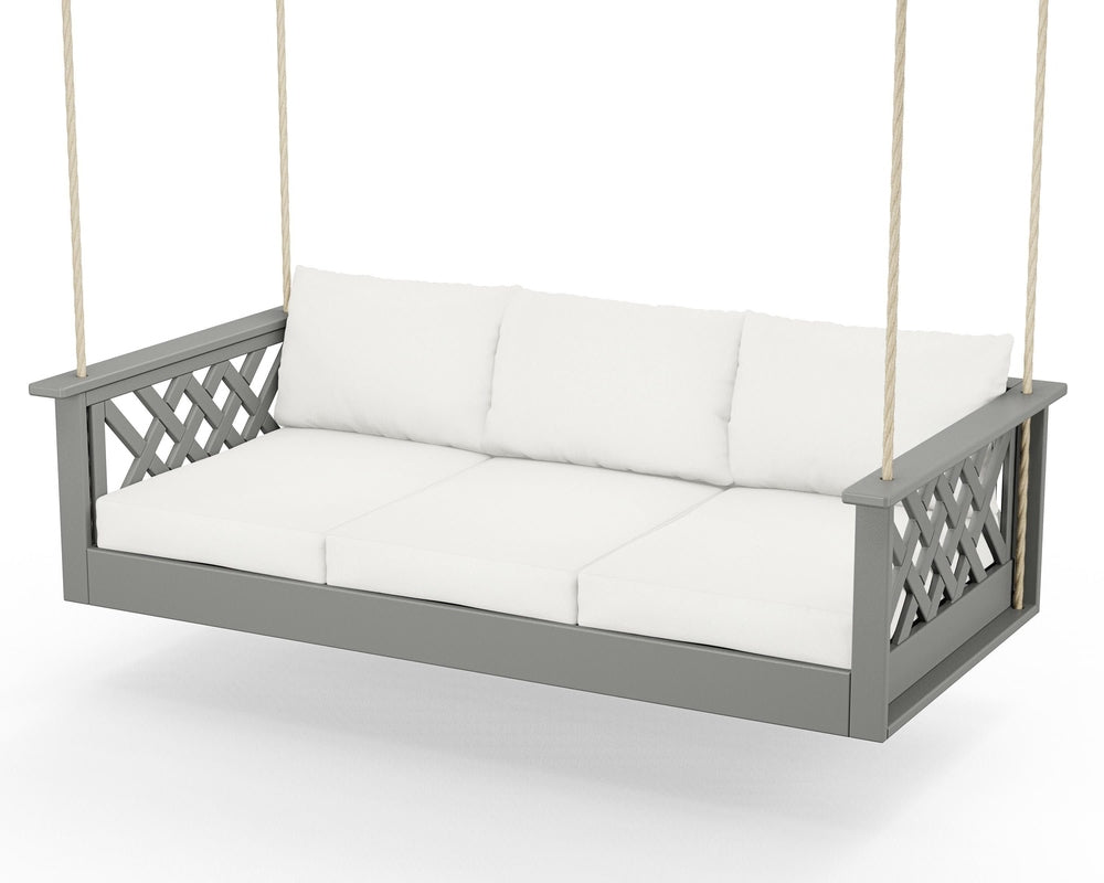 Wovendale Daybed Swing - Slate Grey / Natural Linen