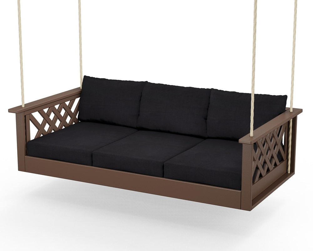 Wovendale Daybed Swing - Mahogany / Midnight Linen