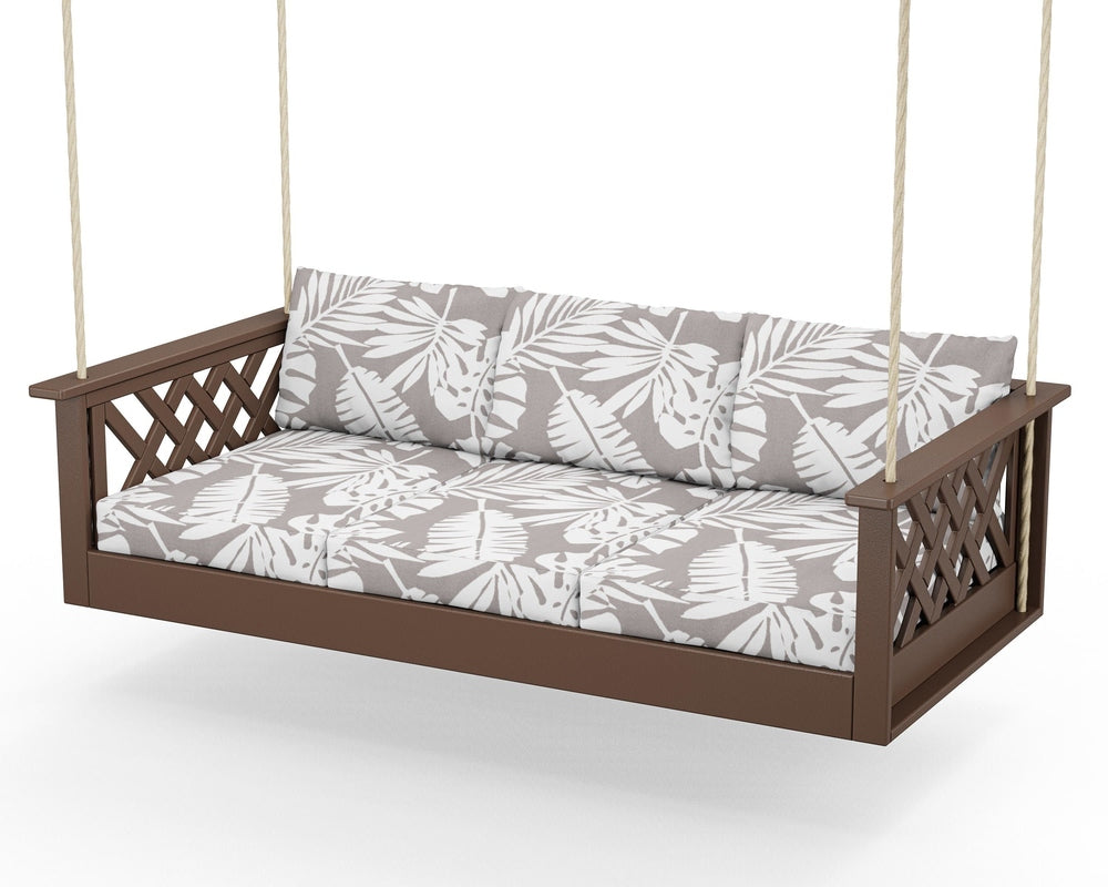 Wovendale Daybed Swing - Mahogany / Leaf Grey Mist