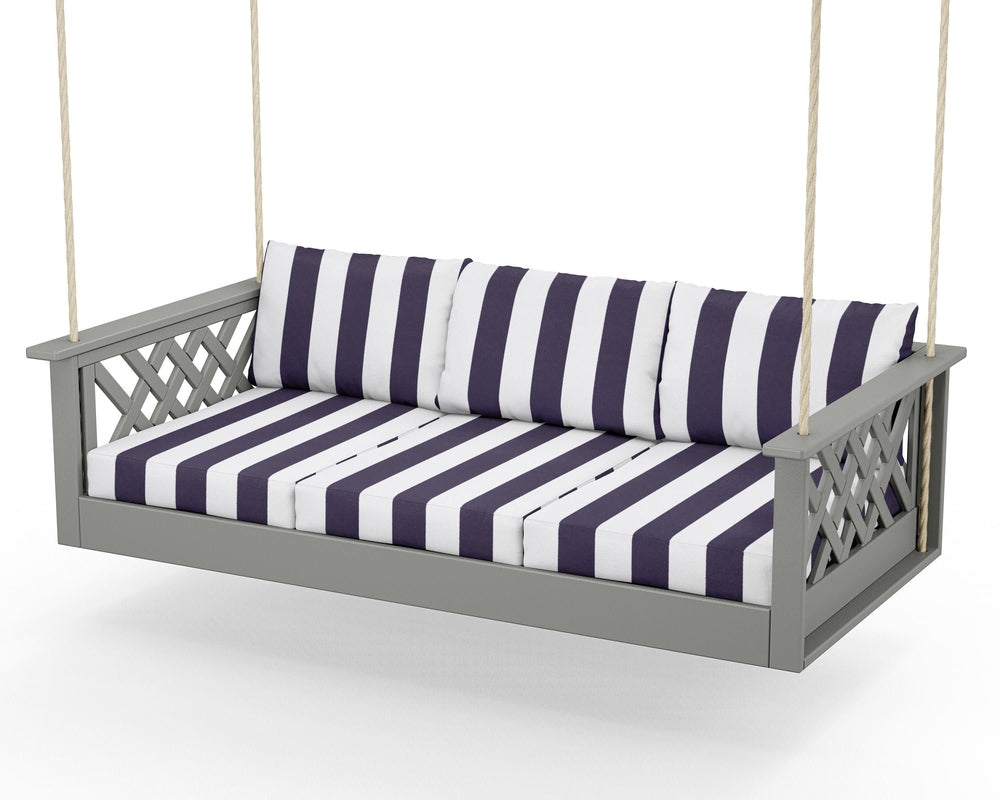 Wovendale Daybed Swing - Slate Grey / Cabana Stripe Navy