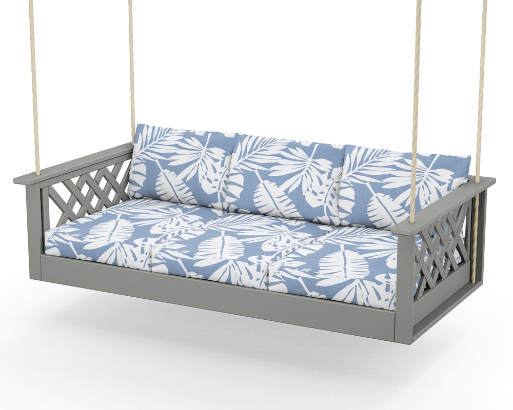 Wovendale Daybed Swing - Slate Grey / Leaf Sky Blue