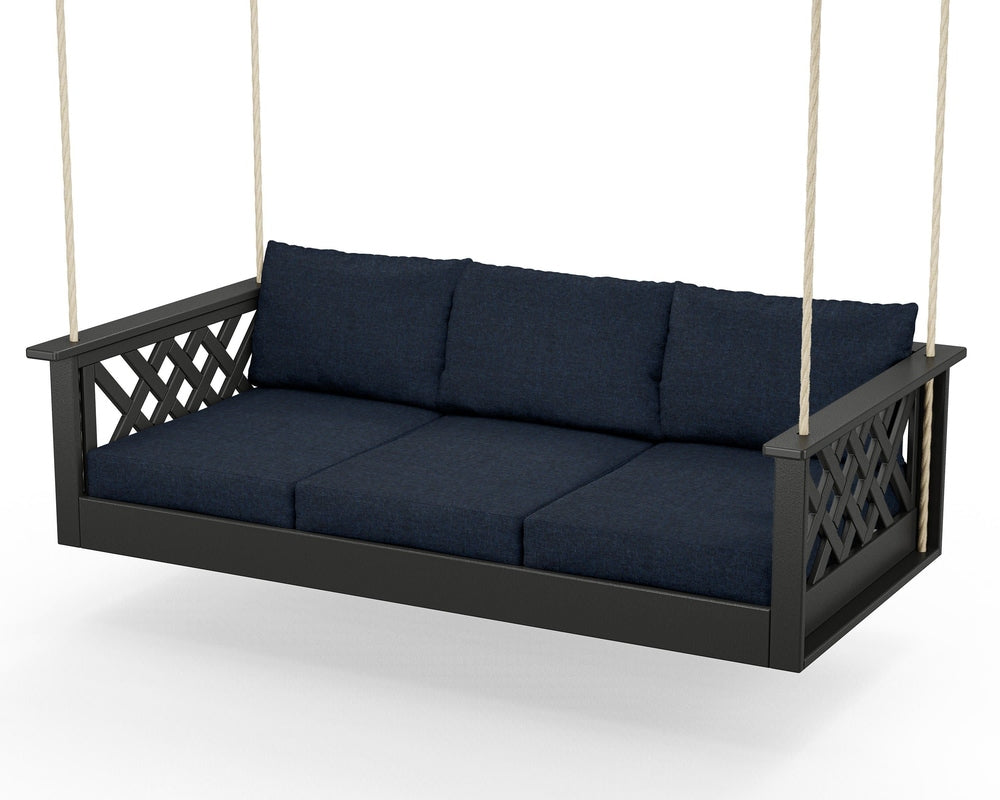 Wovendale Daybed Swing - Black / Marine Indigo