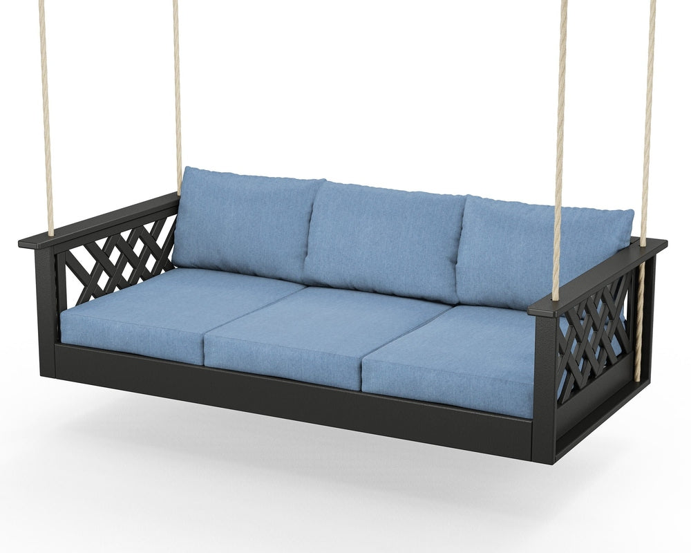 Wovendale Daybed Swing - Black / Sky Blue