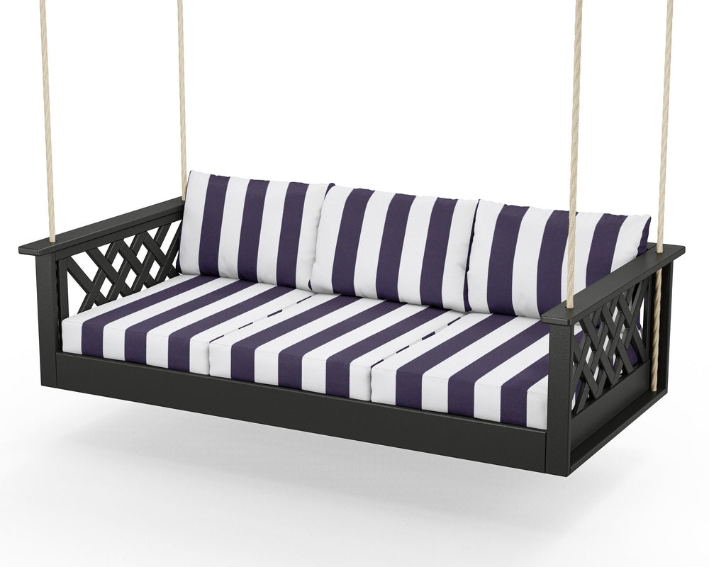 Wovendale Daybed Swing - Black / Cabana Stripe Navy