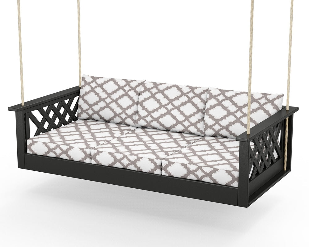 Wovendale Daybed Swing - Black / Trellis Grey Mist