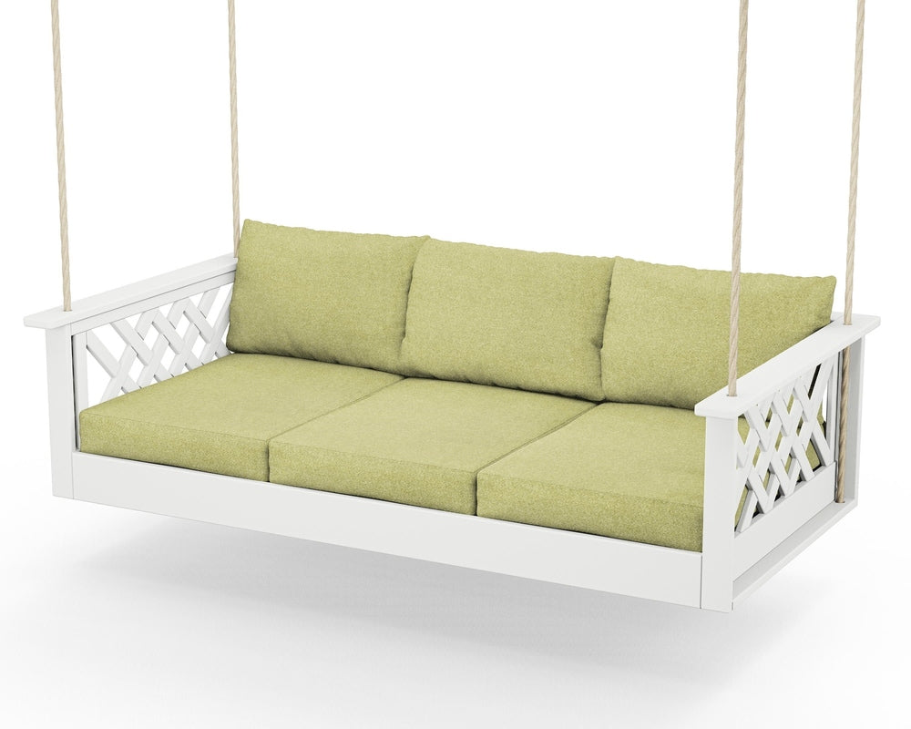 Wovendale Daybed Swing - White / Chartreuse Boucle