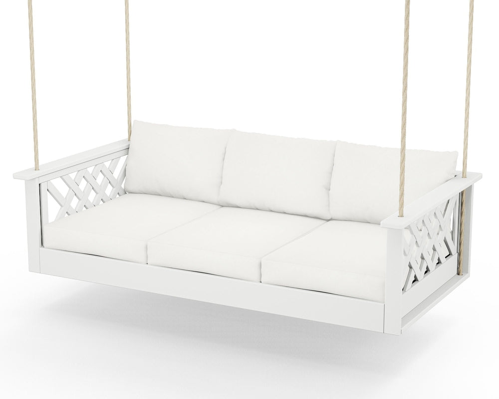 Wovendale Daybed Swing - White / Natural Linen
