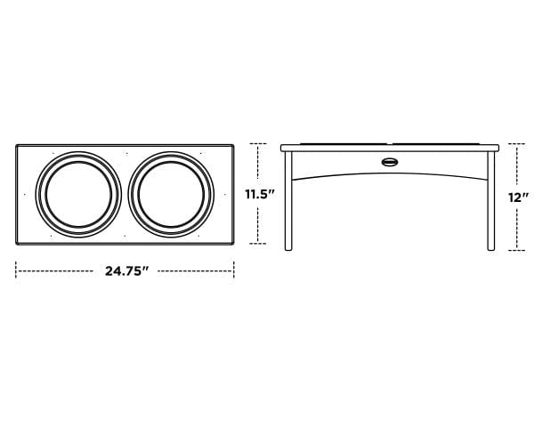 POLYWOOD® Pet Feeder - DF12 Dimensions