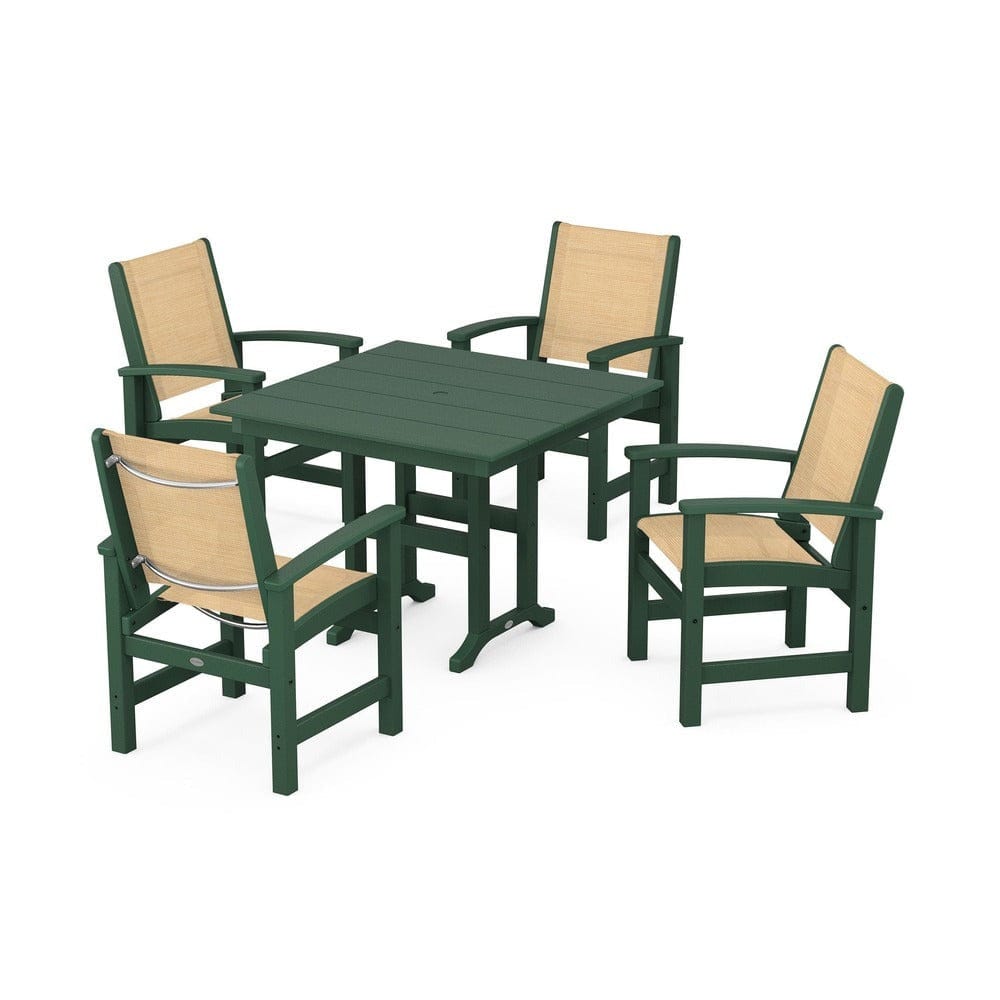 POLYWOOD® - Coastal 5-Piece Farmhouse Dining Set - PWS1141 Outdoor Furniture POLYWOOD®