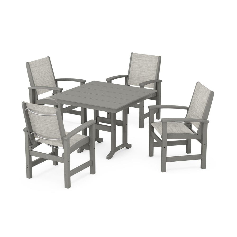 POLYWOOD® - Coastal 5-Piece Farmhouse Dining Set - PWS1141 Outdoor Furniture POLYWOOD®
