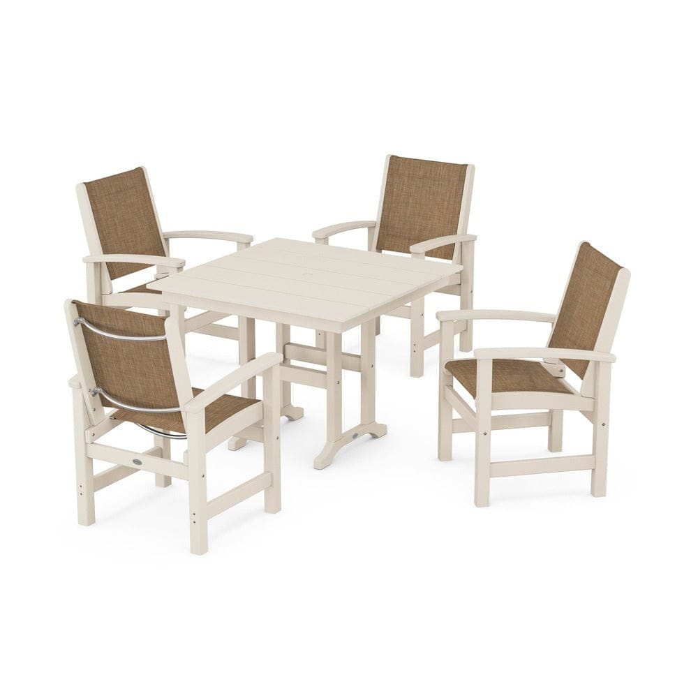 POLYWOOD® - Coastal 5-Piece Farmhouse Dining Set - PWS1141 Outdoor Furniture POLYWOOD®