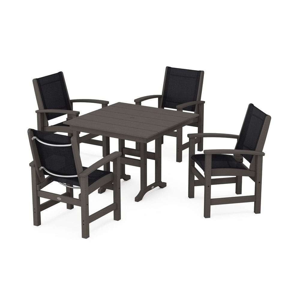 POLYWOOD® - Coastal 5-Piece Farmhouse Dining Set - PWS1141