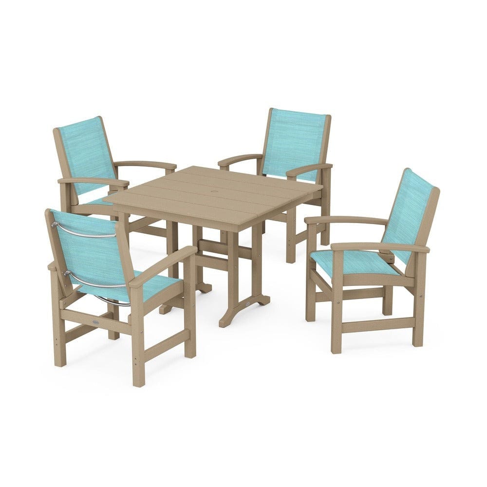POLYWOOD® - Coastal 5-Piece Farmhouse Dining Set - PWS1141