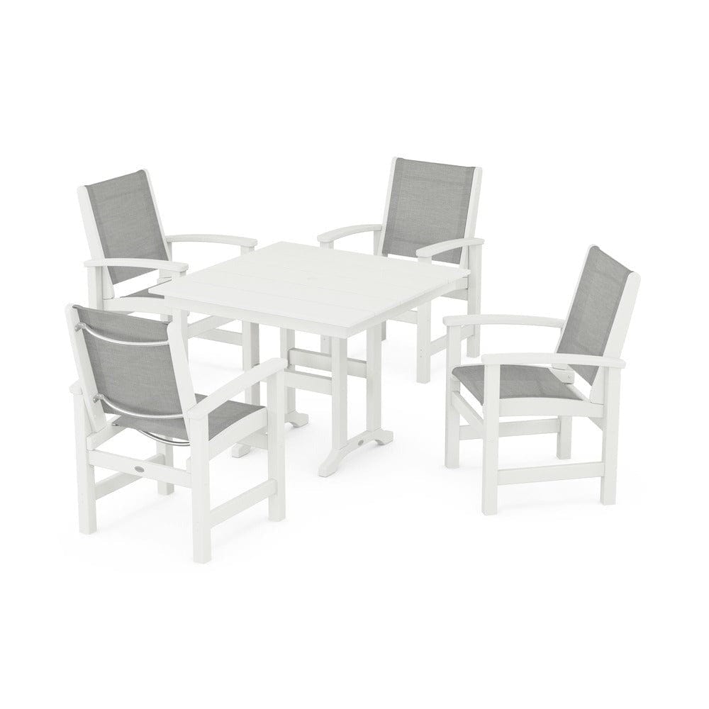 POLYWOOD® - Coastal 5-Piece Farmhouse Dining Set - PWS1141 Outdoor Furniture POLYWOOD®