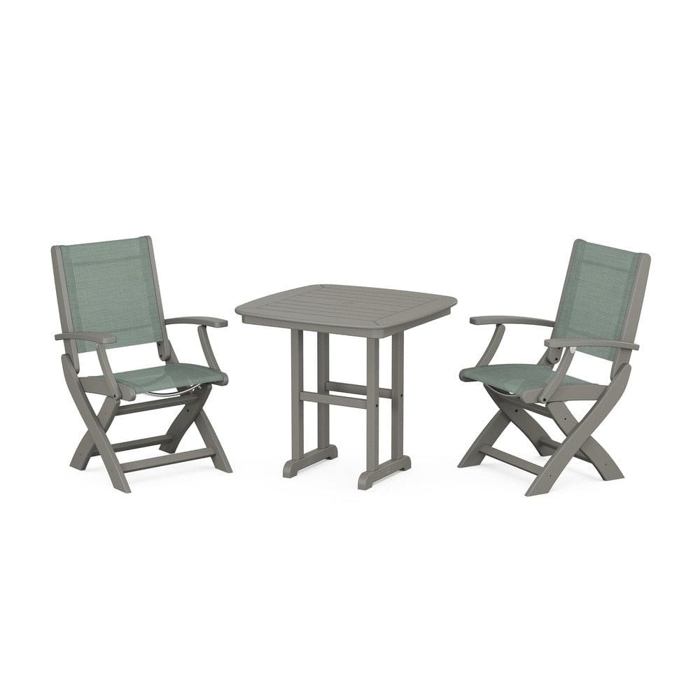 POLYWOOD® - Coastal Folding Chair 3-Piece Dining Set - PWS1206 Outdoor Furniture POLYWOOD®