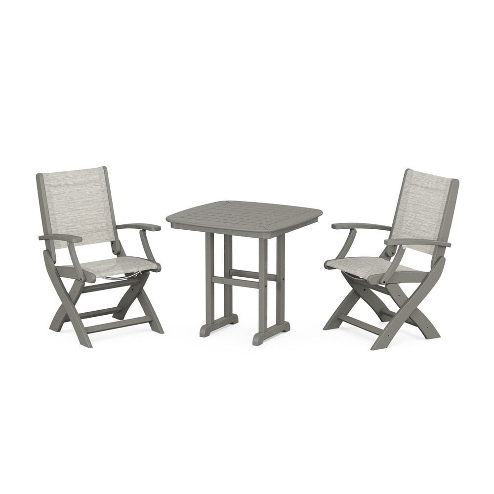 POLYWOOD® - Coastal Folding Chair 3-Piece Dining Set - PWS1206 Outdoor Furniture POLYWOOD®