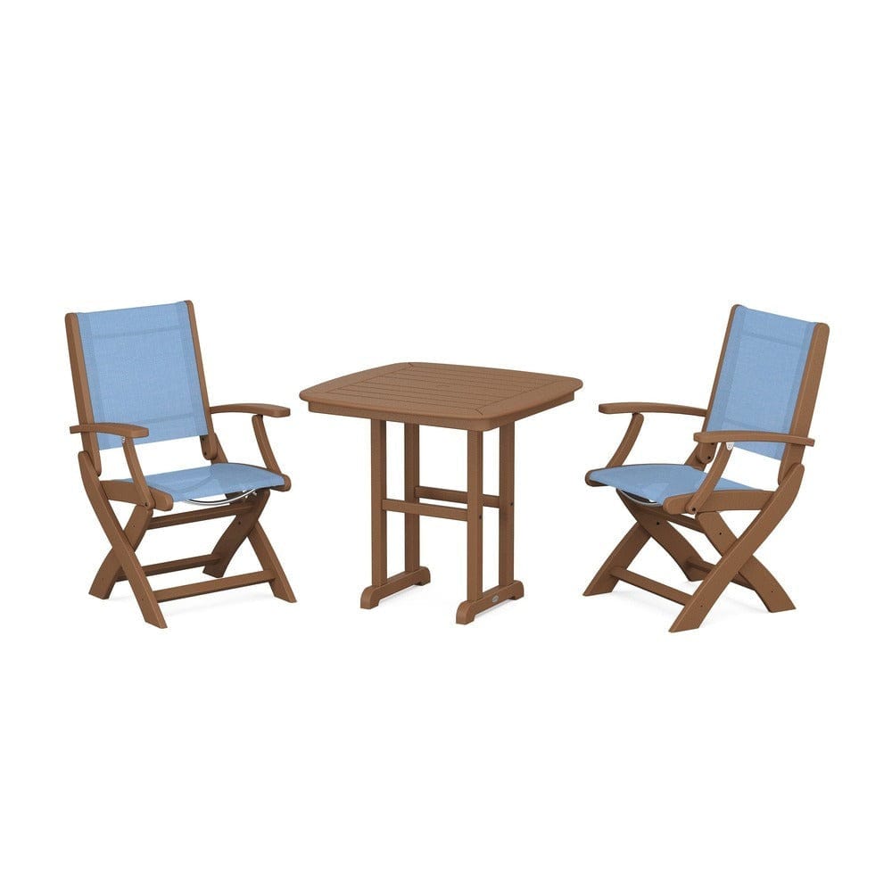 POLYWOOD® - Coastal Folding Chair 3-Piece Dining Set - PWS1206
