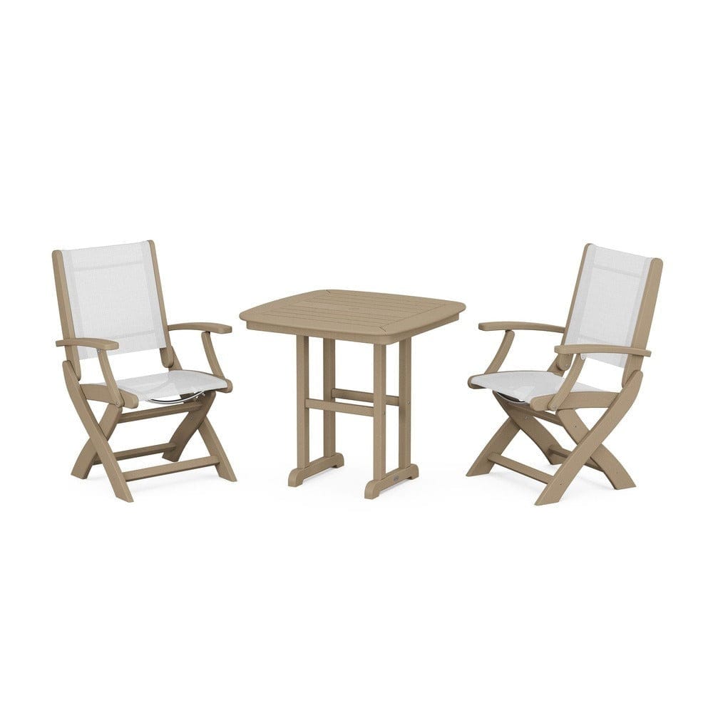 POLYWOOD® - Coastal Folding Chair 3-Piece Dining Set - PWS1206