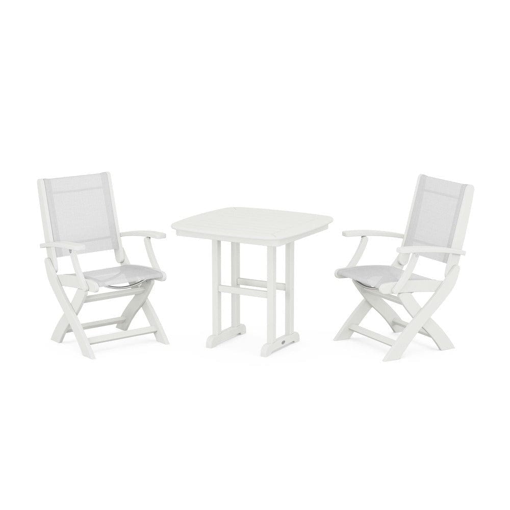 POLYWOOD® - Coastal Folding Chair 3-Piece Dining Set - PWS1206 Outdoor Furniture POLYWOOD®