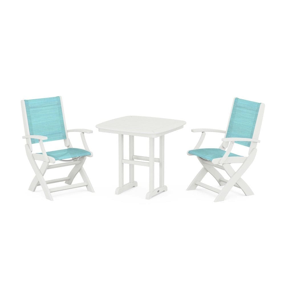 POLYWOOD® - Coastal Folding Chair 3-Piece Dining Set - PWS1206 Outdoor Furniture POLYWOOD®